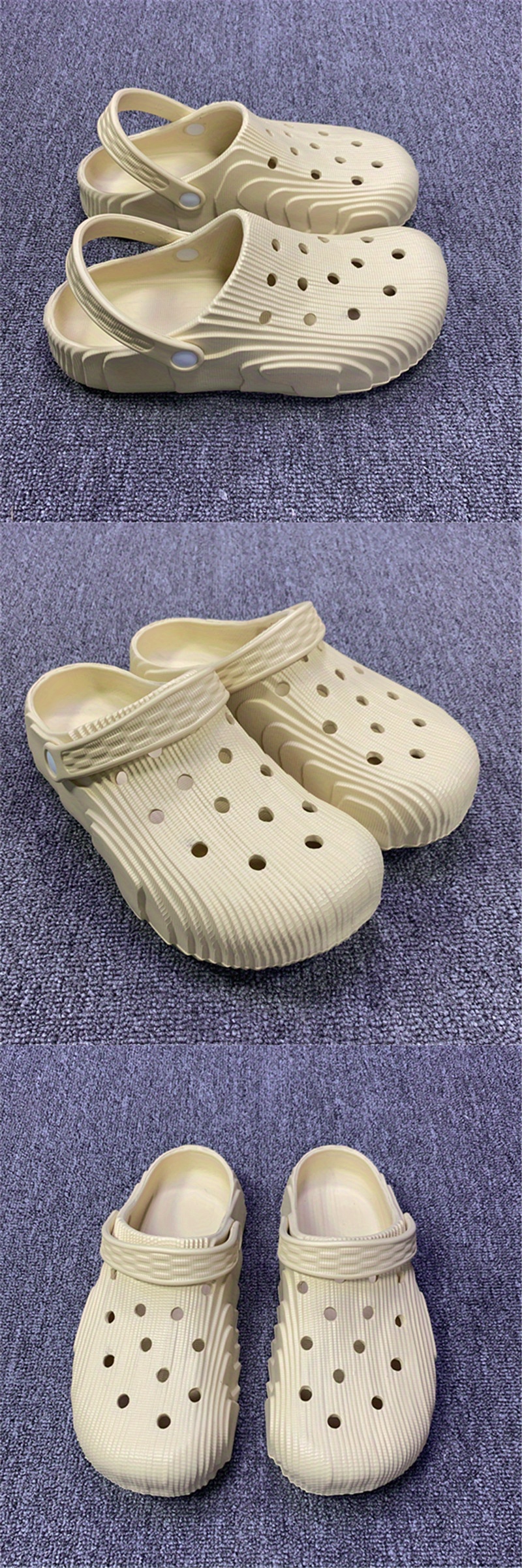 womens hollow out clogs solid color round toe eva shoes summer lightweight breathable slides details 0