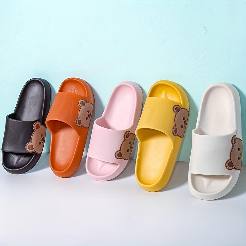 cartoon decor pillow slides soft sole platform slip on eva shower slides non slip summer beach slides details 2