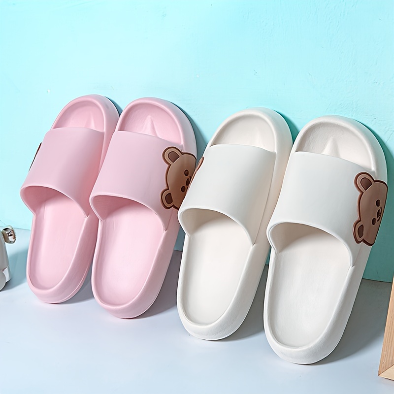 cartoon decor pillow slides soft sole platform slip on eva shower slides non slip summer beach slides details 4