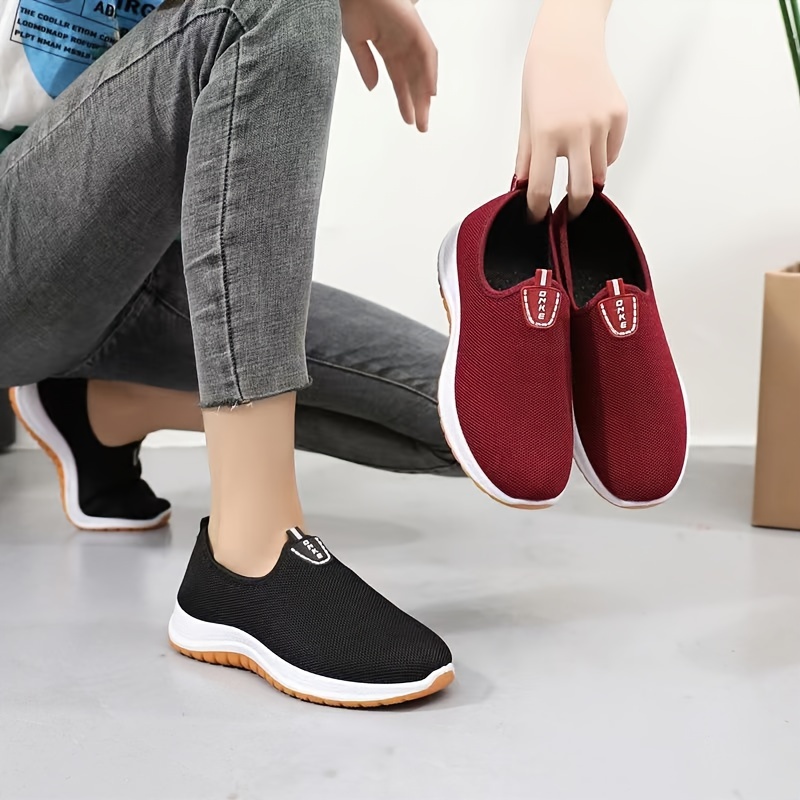 solid slip sneakers unisex trendy comfy non slip soft sole details 0