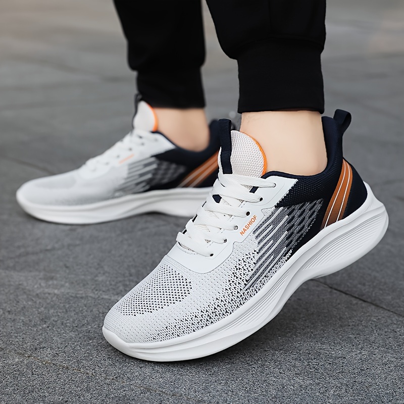 running shoes men s trendy woven knit breathable comfy non details 4